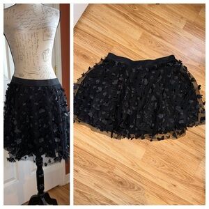 Volup Textured Butterfly Skirt Black Plus Sz 1XLarge by SHEIN